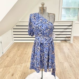 L XXL 1X 3X blue, white orange, one shoulder dress lovely cocktail dress